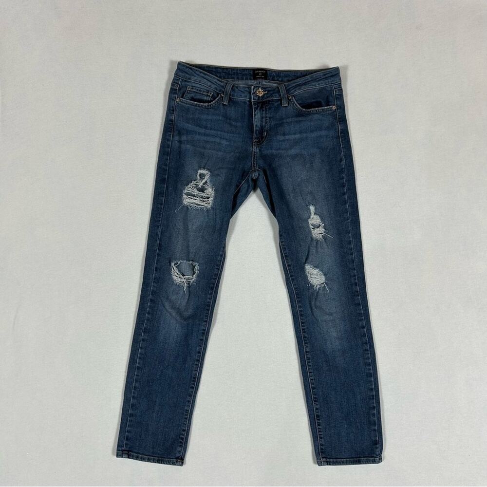 Just Black Boyfriend Jeans Womens 28 Blue Denim Distressed Medium Wash Mid Rise